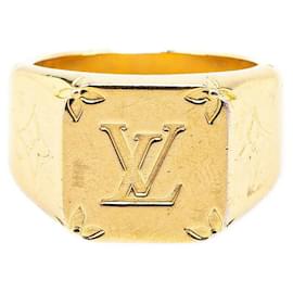 Louis Vuitton-Louis Vuitton Signet Ring M80190 Gold-Golden,Metallic