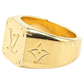 Louis Vuitton-Louis Vuitton Signet Ring M80190 Gold-Golden,Metallic