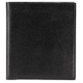 Hermès-Hermes Leather Long Wallet Black-Black