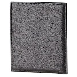 Hermès-Hermes Leather Long Wallet Black-Black