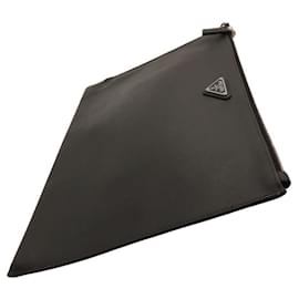 Prada-Prada Leather Clutch Bag Black-Black