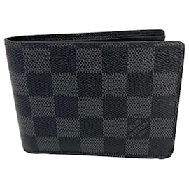 Louis Vuitton-LOUIS VUITTON Damier Graphite Multiple Wallet Men-Black