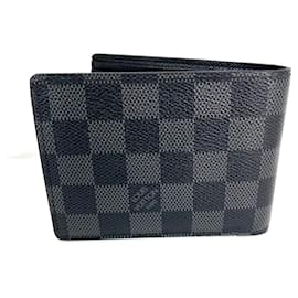 Louis Vuitton-LOUIS VUITTON Damier Graphite Multiple Wallet Men-Black