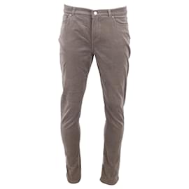 Loro Piana- Loro Piana Mid-Rise Slim-Fit Trousers in Grey Cotton-Grey