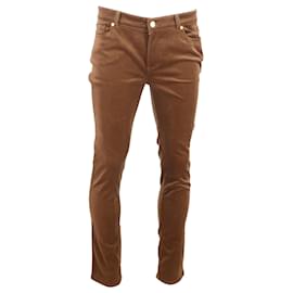 Loro Piana-Pantalon slim-fit taille mi-haute Loro Piana en coton marron-Marron,Rouge