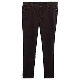 Loro Piana- Loro Piana Mid-Rise Straight-Leg Pants in Brown Velvet-Brown,Red