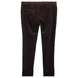 Loro Piana- Loro Piana Mid-Rise Straight-Leg Pants in Brown Velvet-Brown,Red