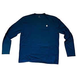 Autre Marque T-shirt unisex a maniche lunghe blu grande limitata per dipendenti Apple con logo Blu