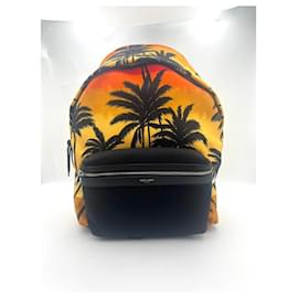 Saint Laurent-Brand New Saint Laurent Black Hunting Palm Tree Sunset Nylon Backpack-Multiple colors