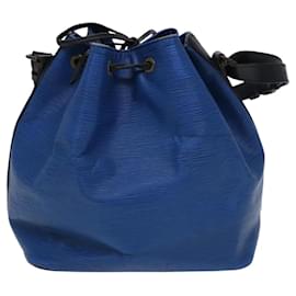 Louis Vuitton-LOUIS VUITTON Epi Petit Noe Shoulder Bag Bicolor Black Blue M44152 Auth EC661-Black,Blue