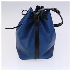 Louis Vuitton-LOUIS VUITTON Epi Petit Noe Shoulder Bag Bicolor Black Blue M44152 Auth EC661-Black,Blue
