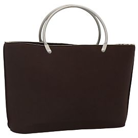 CHANEL Bolsa de mão de nylon marrom CC Auth bs23545 Marrom