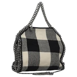 Autre Marque-Stella MacCartney Chain Hand Bag Cotton 2way Black Auth BA579-Black