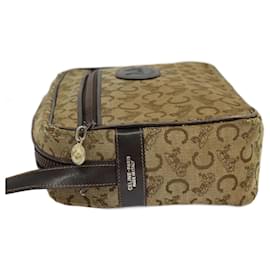 Céline-CELINE C Sulky Shoulder Bag Canvas Beige Auth BA757-Beige