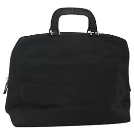 PRADA Borsa a Mano Nera Argento Auth bs23459 Nero Argento