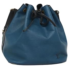 Louis Vuitton-LOUIS VUITTON Epi Petit Noe Shoulder Bag Bicolor Black Blue M44152 Auth EC728-Black,Blue