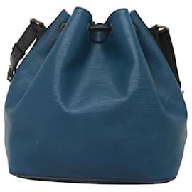 Louis Vuitton-LOUIS VUITTON Epi Petit Noe Shoulder Bag Bicolor Black Blue M44152 Auth EC728-Black,Blue