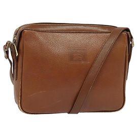 Autre Marque Bolsa de Ombro Burberrys de Couro Marrom Auth BA691 Marrom