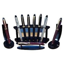 Autre Marque-■SET OF 9 AURORA PENS■-Black,Silvery,Dark red