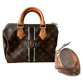 Louis Vuitton-Speedy 25 personalized-Dark brown,Monogram