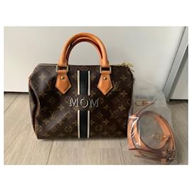 Louis Vuitton-Speedy 25 personalized-Dark brown,Monogram