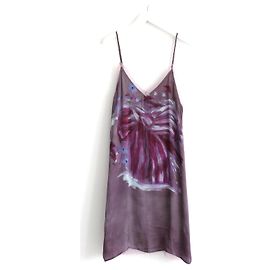 Satin-Trägerkleid Acne Studios x Karen Kilimnik Lila