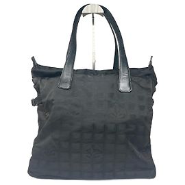 Vintage Chanel Monogram Canvas Bag Black Black