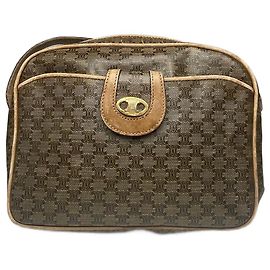 Céline Sac en cuir monogramme Triomphe vintage Celine Paris Vert