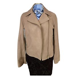 Autre Marque Gérard Darel Leather Jacket Beige Lambskin Size 40 Beige