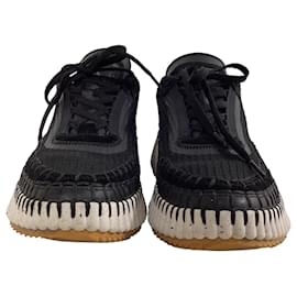 Chloé-Chloé Nama Mesh Sneakers in Black Polyester-Black