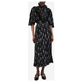 Miu Miu Lighter print midi dress - size UK 6 Black