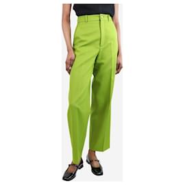 Gucci-Acid green wide-leg trousers - size UK 4-Green