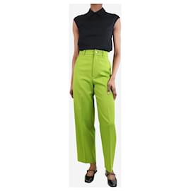 Gucci-Acid green wide-leg trousers - size UK 4-Green