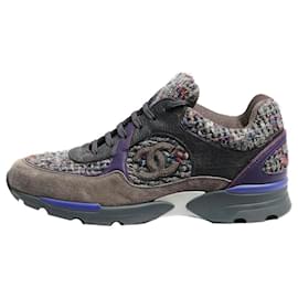 Chanel-Grey tweed trainers - size EU 40.5-Grey