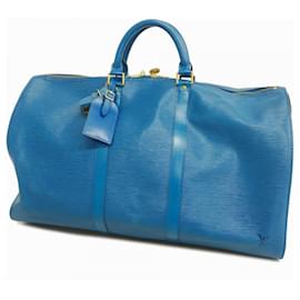 Louis Vuitton-Louis Vuitton Epi Keepall 50 Boston Bag-Blue
