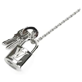 Louis Vuitton-Louis Vuitton K18WG White Gold Pendant Lockit Necklace-Other