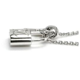 Louis Vuitton-Louis Vuitton K18WG White Gold Pendant Lockit Necklace-Other