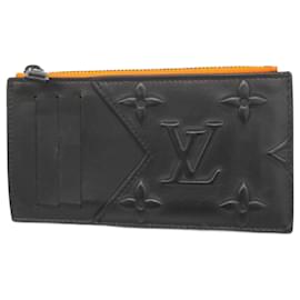 Louis Vuitton-Louis Vuitton Monogram Seal Coin Card Holder-Black
