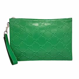 Gucci-Gucci Green Leather Clutch Bag-Green