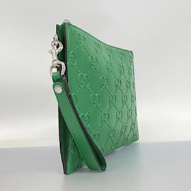 Gucci-Gucci Green Leather Clutch Bag-Green