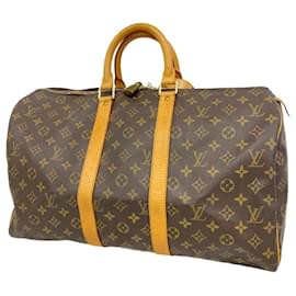 Louis Vuitton-Louis Vuitton Boston Bag Monogram Keepall 45-Brown