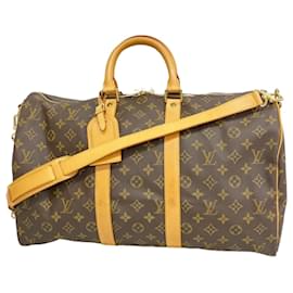 Louis Vuitton-Louis Vuitton Boston Bag Monogram Keepall Bandouliere 45-Brown