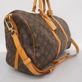 Louis Vuitton-Louis Vuitton Boston Bag Monogram Keepall Bandouliere 45-Brown