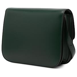 Céline-Celine Green Medium Calfskin Classic Box-Green,Dark green