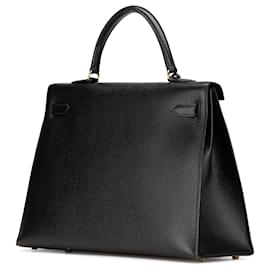 Hermès-Hermès Black Ardennes Kelly Sellier 35-Black