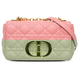 Dior-Dior Pink Small Grained Calfskin Cannage Caro Bag-Pink