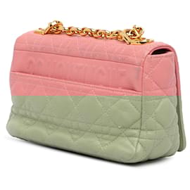 Dior-Dior Pink Small Grained Calfskin Cannage Caro Bag-Pink