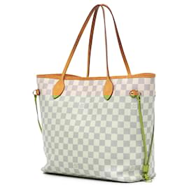 Louis Vuitton-Louis Vuitton White Damier Azur Neverfull MM-White