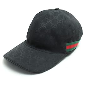 Gucci-Boné de beisebol em lona GG original da Gucci-Preto