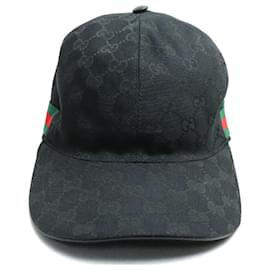 Gucci-Boné de beisebol em lona GG original da Gucci-Preto